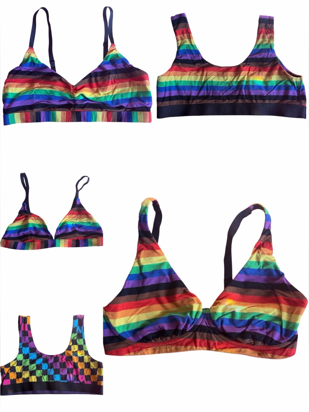 🌈LOT of 5 MeUndies PRIDE 🏳️‍🌈bralettes